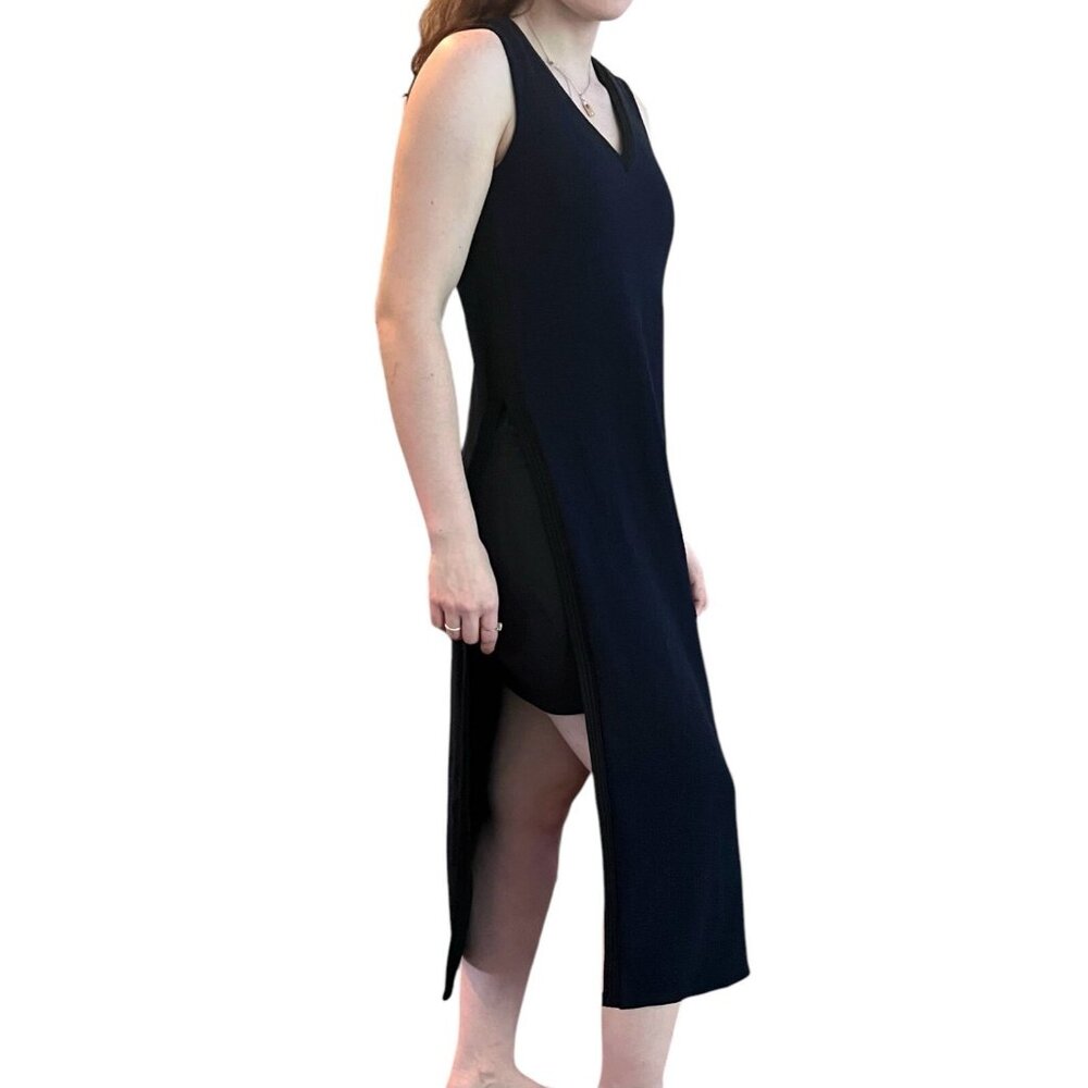 Anthropologie Postage Stamp 9H15 STCL Blue Peek a Boo Side Slits Dress XXS Soft